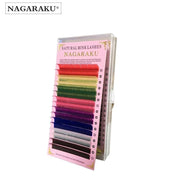 Extensii de Gene Nagaraku Colorate, Natural Mink Premium, Curbura D , 16 linii