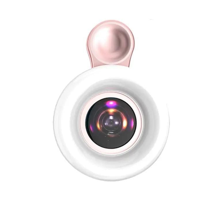 Lentila telefon Macro 15x Led Universala Roz / Negru