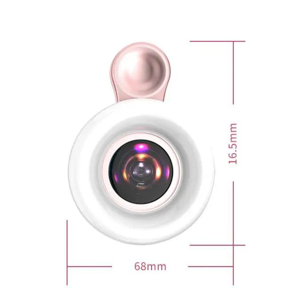 Lentila telefon Macro 15x Led Universala Roz / Negru