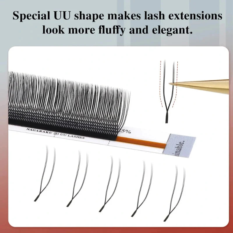 Extensii Gene Nagaraku 2D UU Dark Brown, 12 linii
