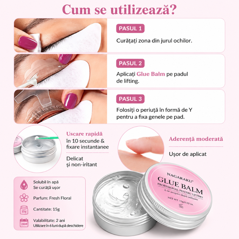 NAGARAKU Glue Balm pentru Laminare Gene și Sprâncene – 15G