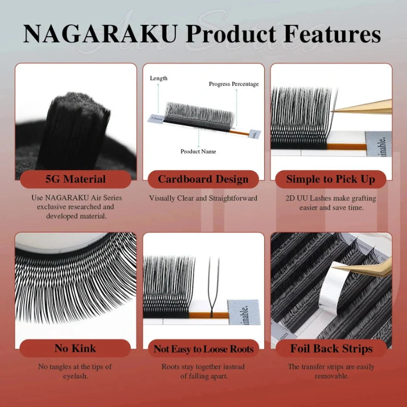 Extensii Gene Nagaraku 2D UU Dark Brown, 12 linii