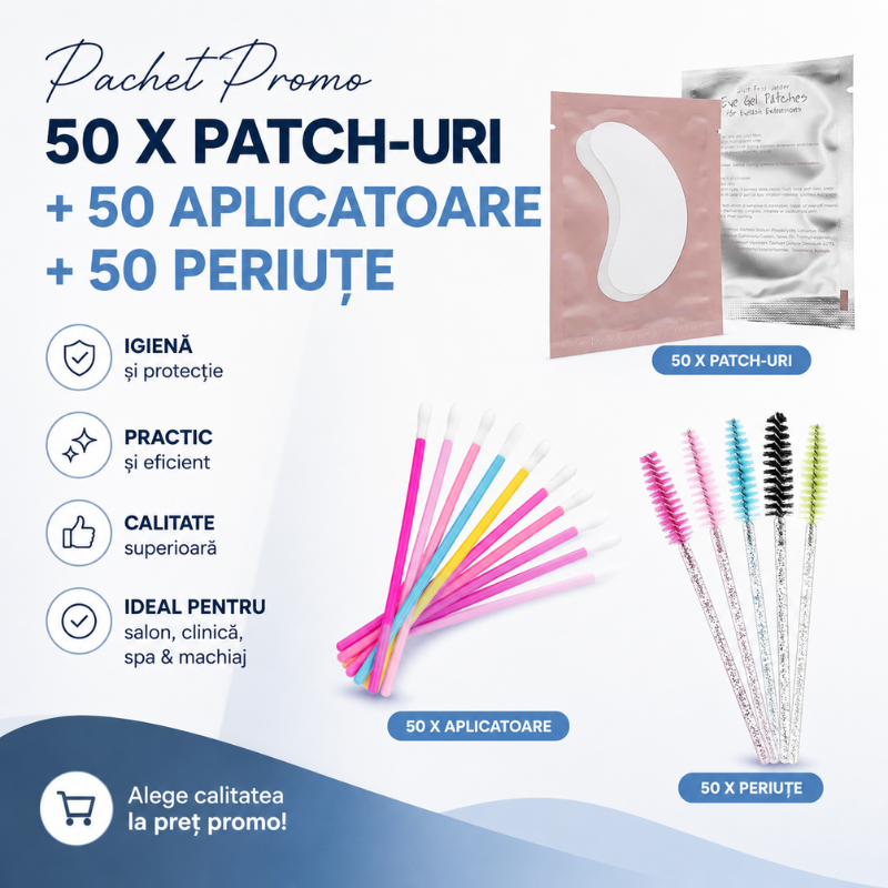 Pachet Promo 50xpatch-uri+50aplicatoare+50periute
