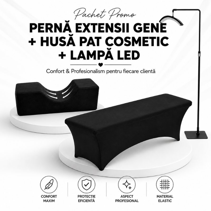 Pachet Promo Lampa+Husa Pat Negru+Perna Pat Negru