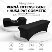 Pachet Promo Perna extensii gene Negru+Husa pat cosmetic Negru