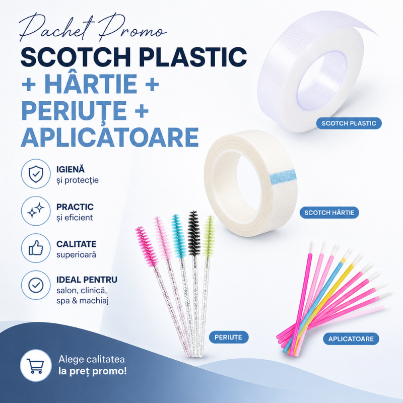 Pachet Promo Scotch Plastic+Hartie+Periute+Aplicatoare